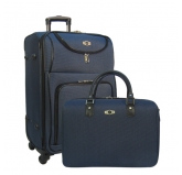 Набор: чемодан + сумочка Borgo Antico. 6088 dark blue 23,5/16"